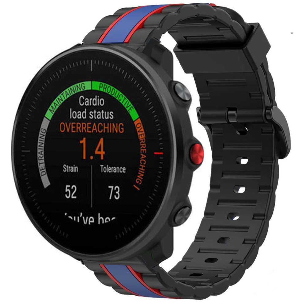 Strap-it Polar Vantage M Special Edition band (zwart/blauw)