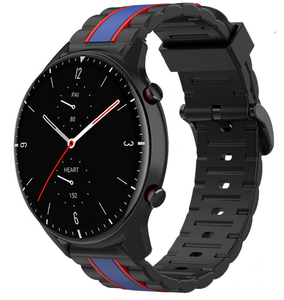 Strap-it Amazfit GTR 2 Special Edition band (zwart/blauw)