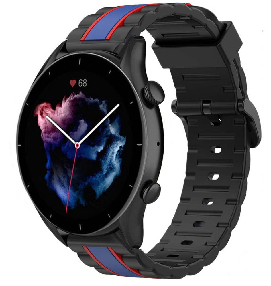 Strap-it Amazfit GTR 3 (Pro) Special Edition band (zwart/blauw)
