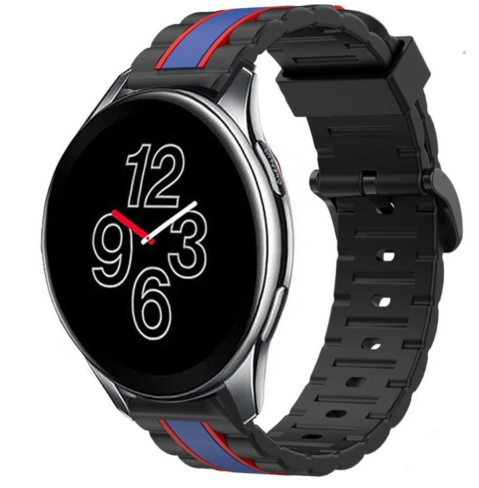 Strap-it OnePlus Watch 3 Special Edition band (zwart/blauw)