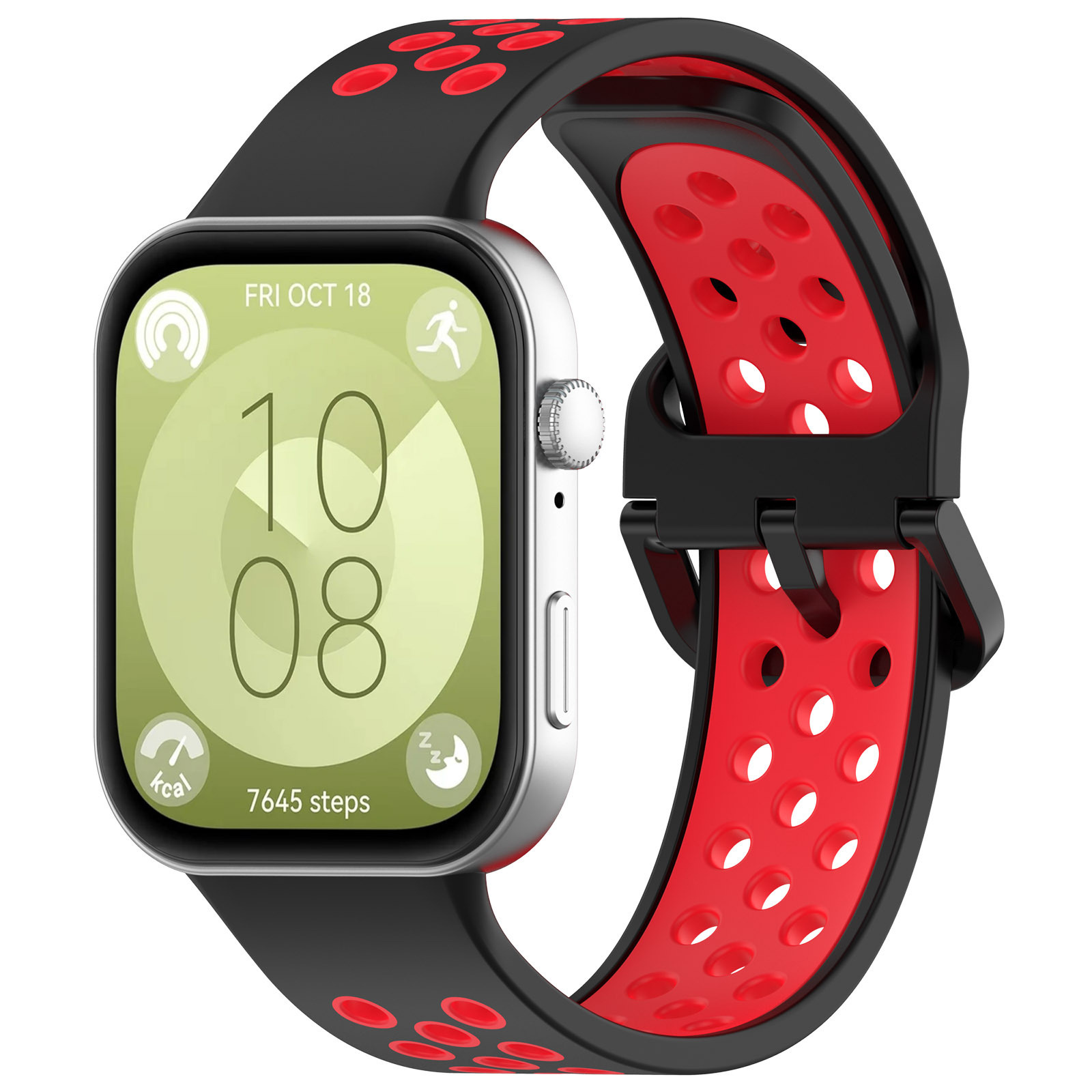 Strap-it Huawei Watch Fit 4 sport bandje (zwart/rood)