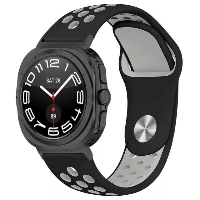 Strap-it Samsung Galaxy Watch Ultra 2025 sport band (zwart/grijs)