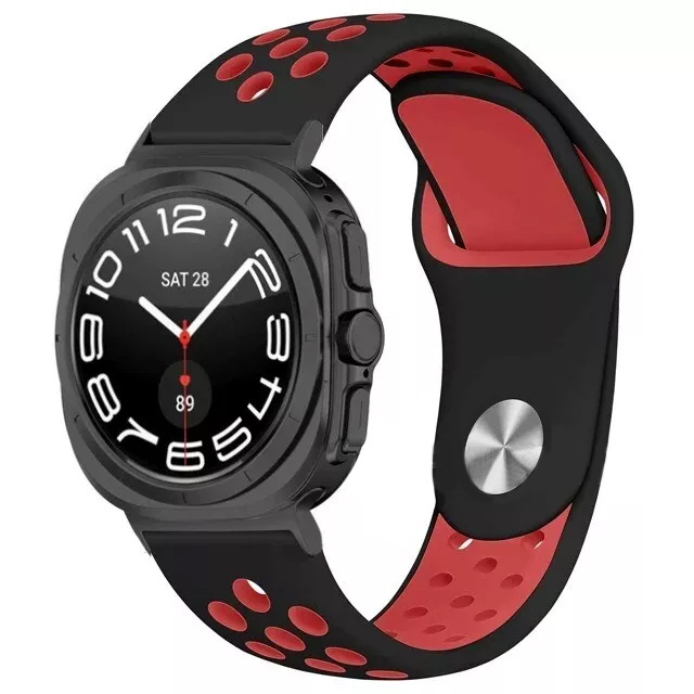 Strap-it Samsung Galaxy Watch Ultra 2025 sport band (zwart/rood)