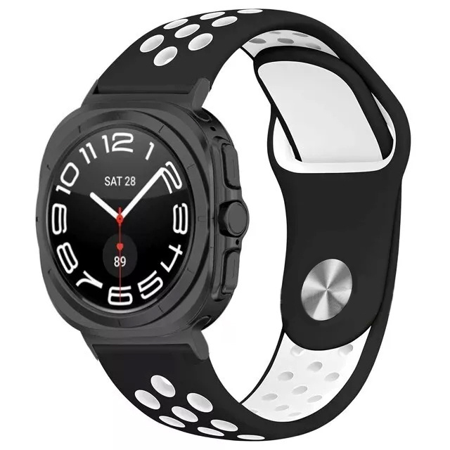 Strap-it Samsung Galaxy Watch Ultra 2025 sport band (zwart/wit)