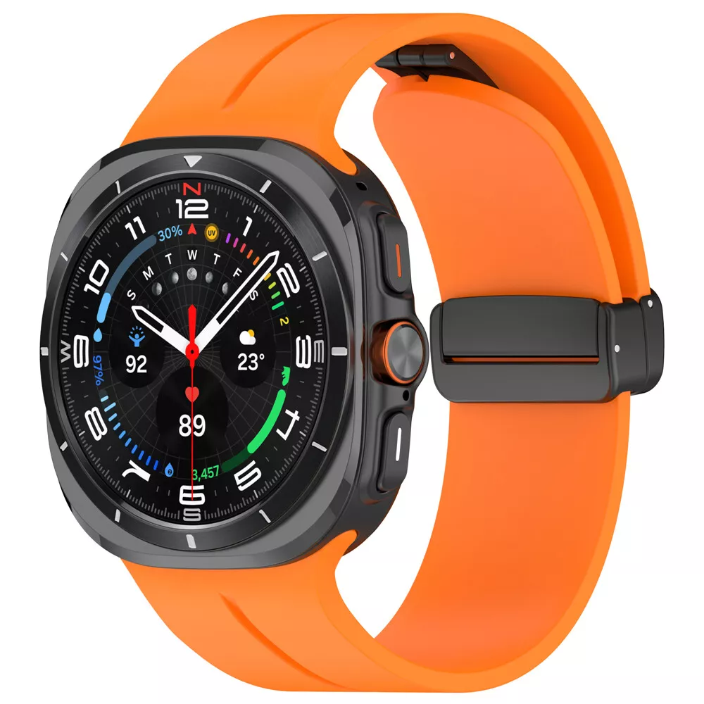 Strap-it Samsung Galaxy Watch Ultra 2025 sport band met D-buckle (oranje)