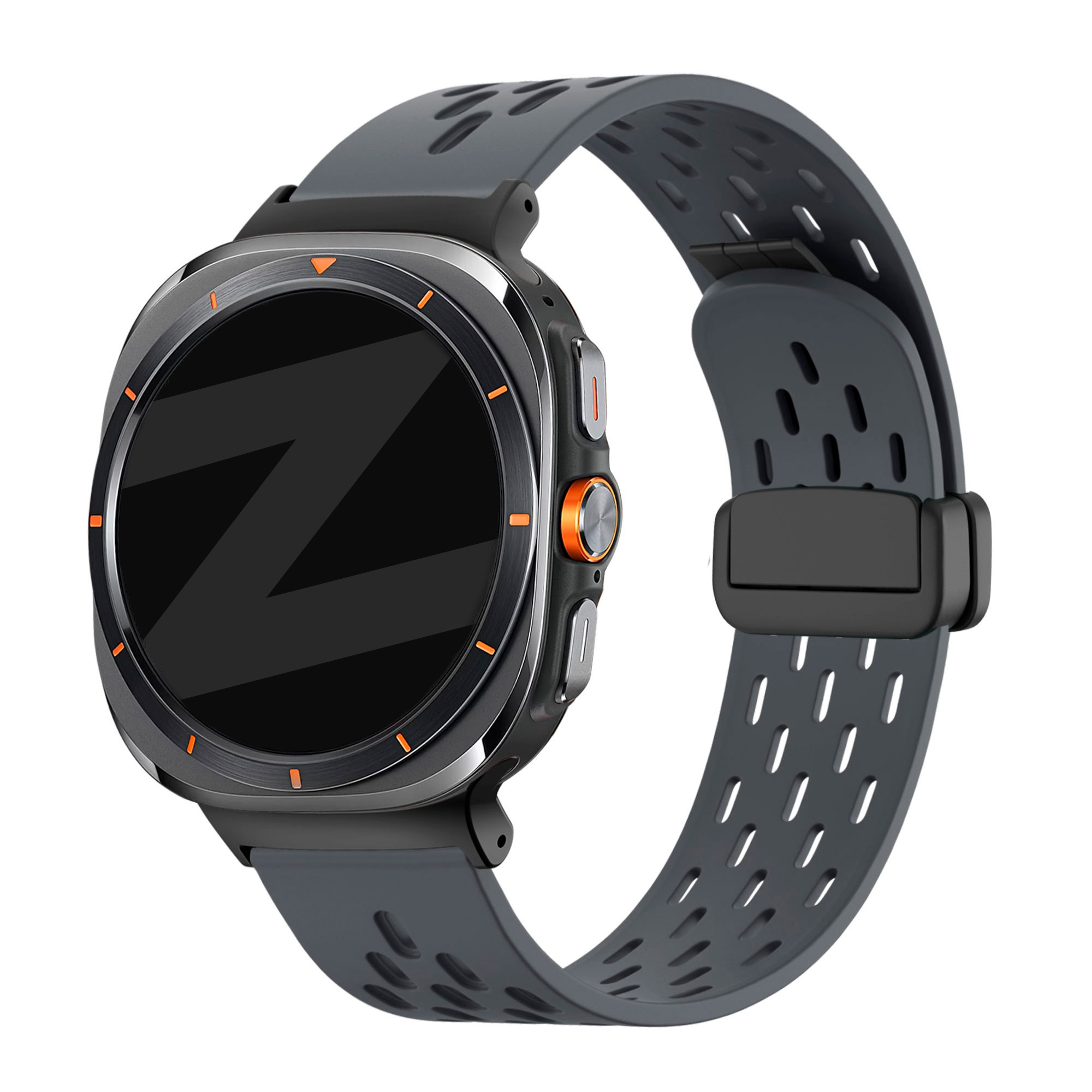 Bandz Samsung Galaxy Watch Ultra 2025 D-buckle sport band 'Air' (donkergrijs)