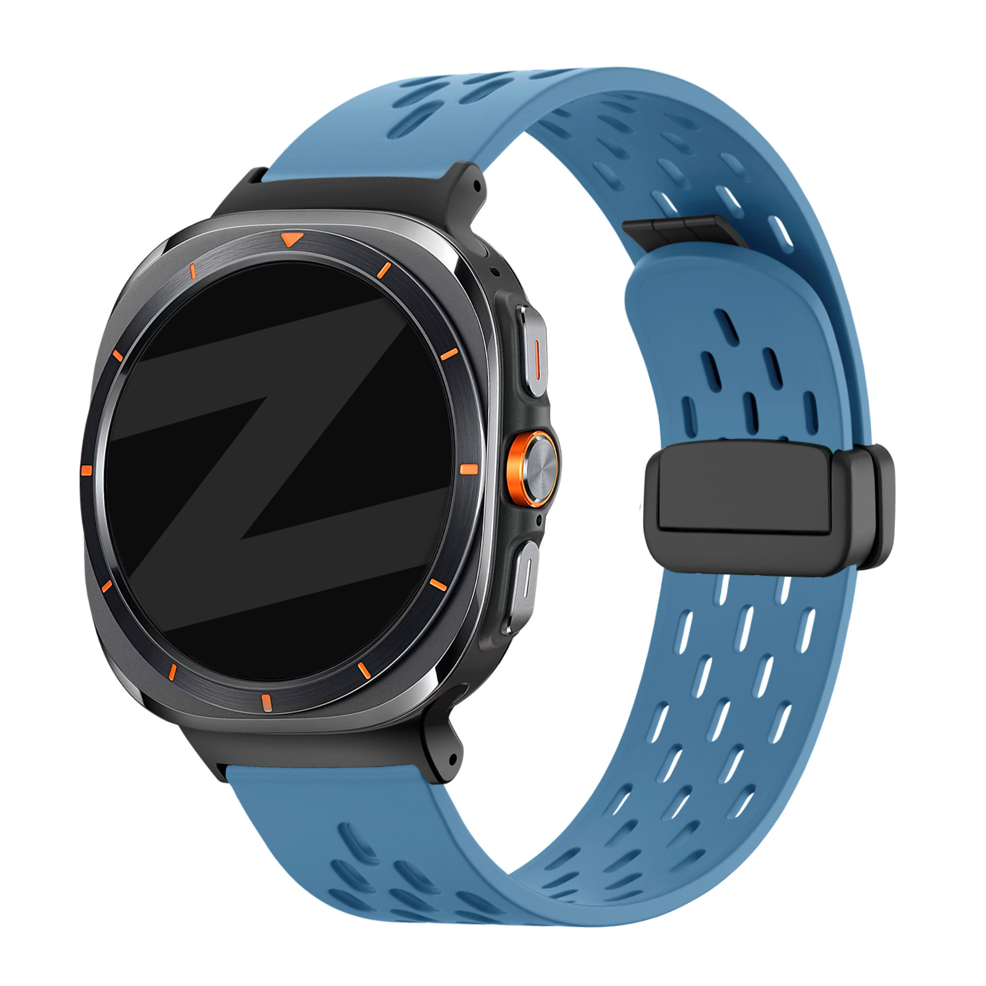 Bandz Samsung Galaxy Watch Ultra 2025 D-buckle sport band 'Air' (grijsblauw)