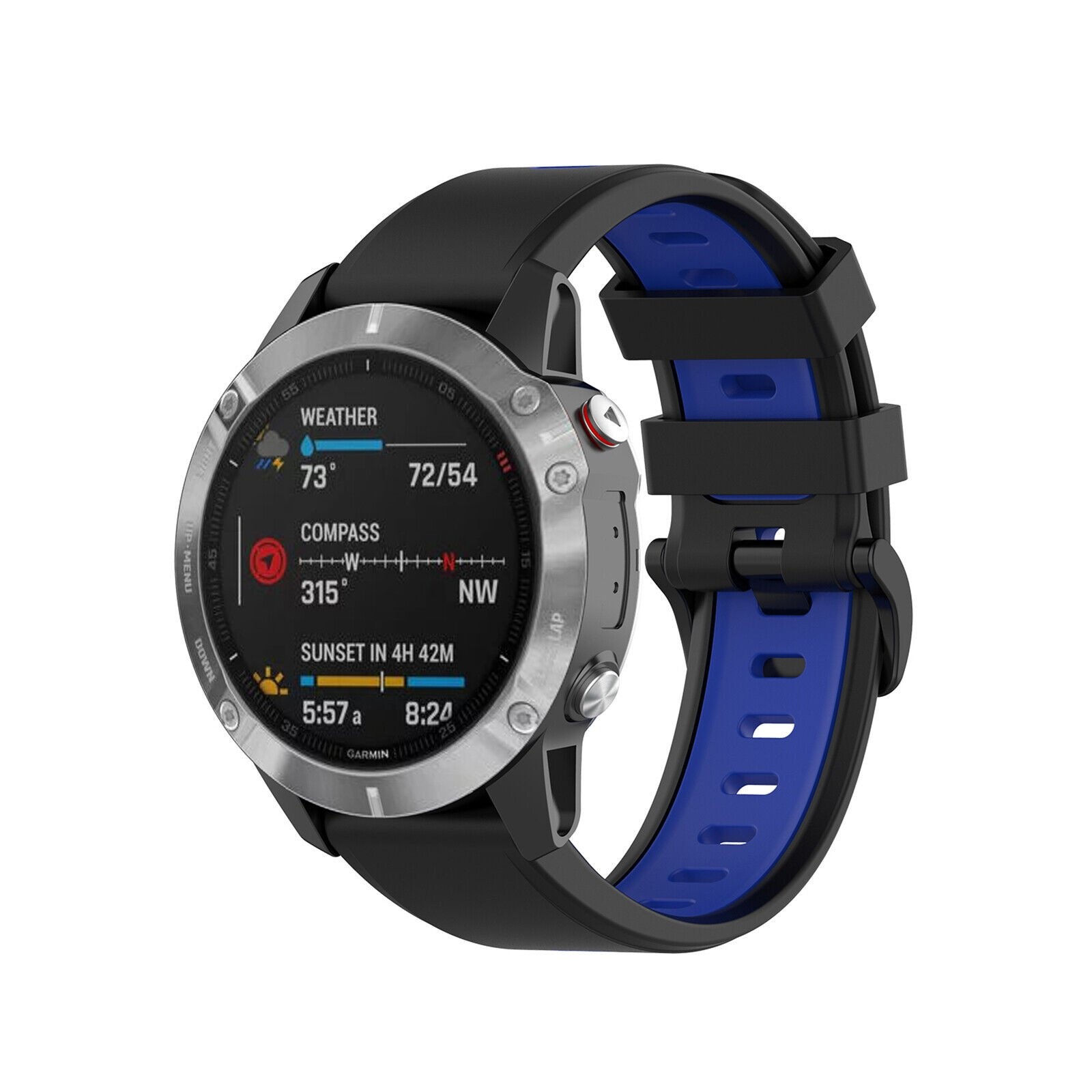 Strap-it Garmin Enduro 1 / 2 / 3 sport gesp band (zwart/blauw)