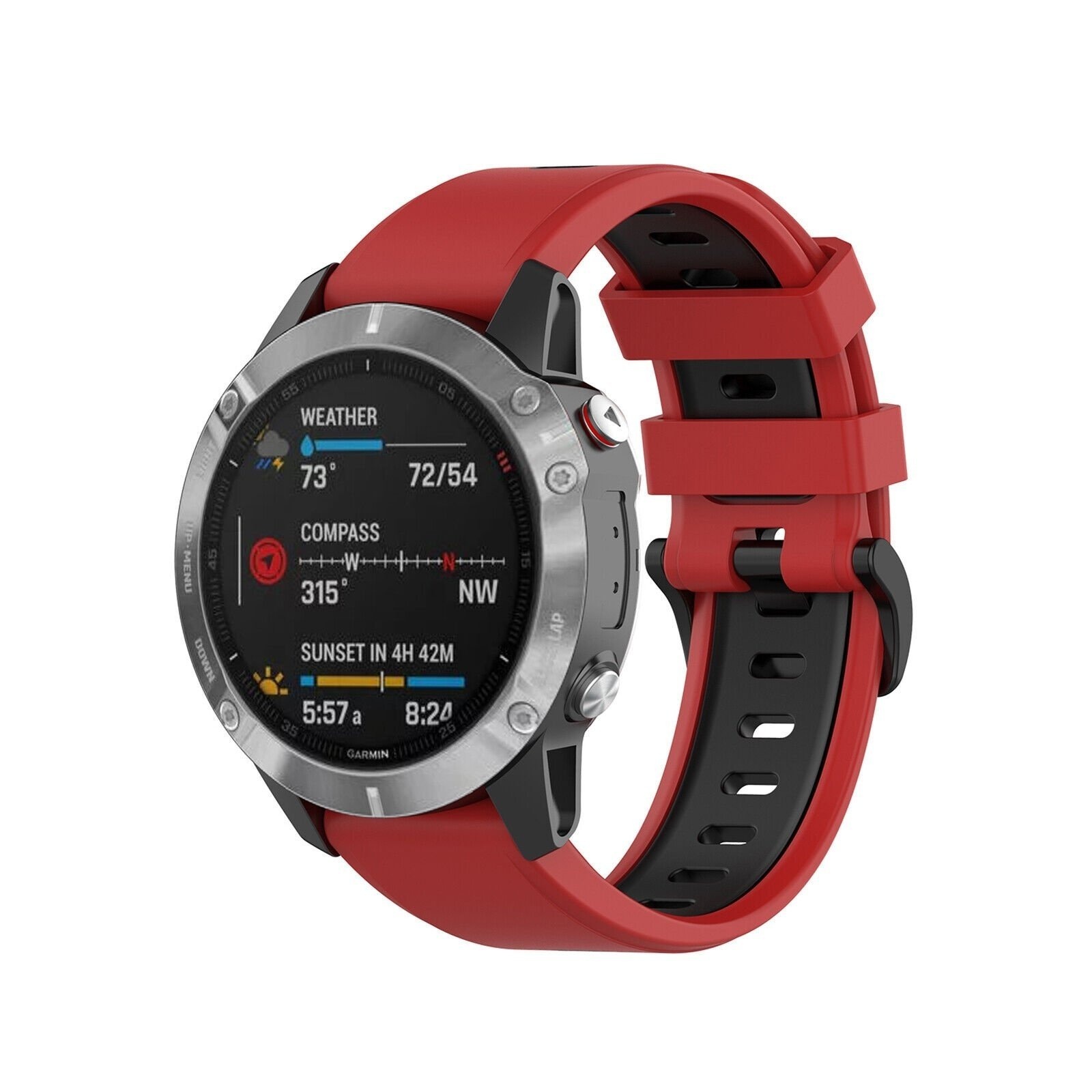 Strap-it Garmin Enduro 1 / 2 / 3 sport gesp band (rood/zwart)