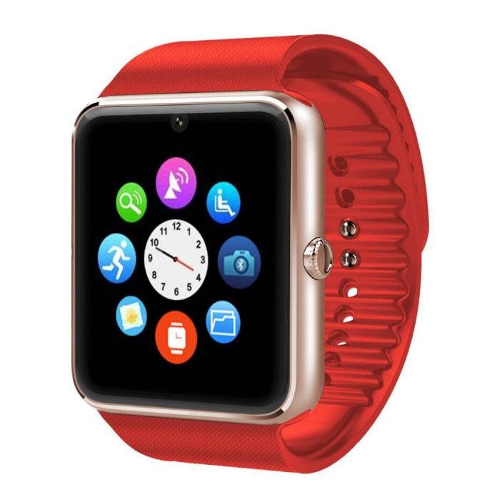 Stuff Certified Originele GT08 Smartwatch Smartphone Fitness Sport Activity Tracker Horloge OLED Android iOS iPhone Samsung Huawei Rood