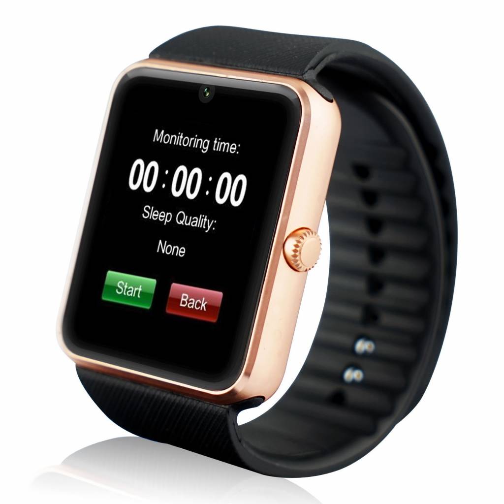Stuff Certified Originele GT08 Smartwatch Smartphone Fitness Sport Activity Tracker Horloge OLED Android iOS iPhone Samsung Huawei Goud