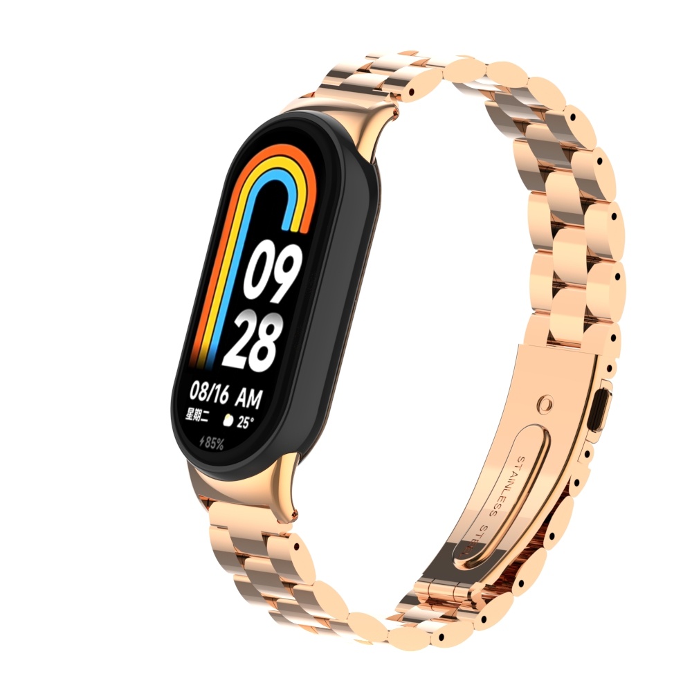 Strap-it Xiaomi Smart Band 8 stalen bandje (rosé goud)