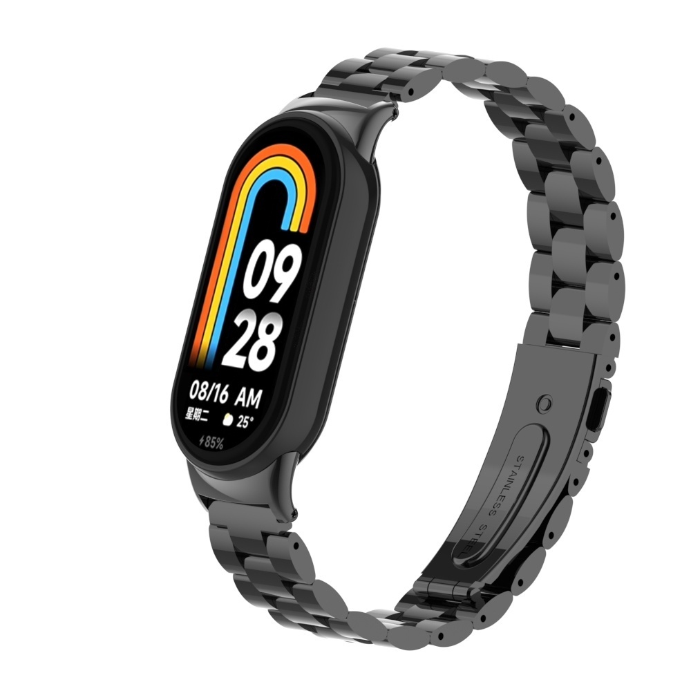 Strap-it Xiaomi Smart Band 10 stalen bandje (zwart)