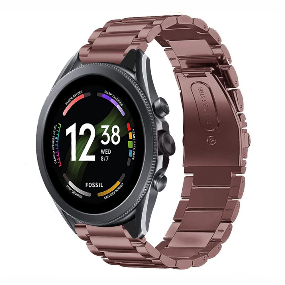 Strap-it Fossil Gen 6 44mm stalen band (brons-goud)