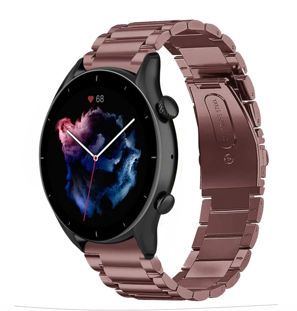 Strap-it Amazfit GTR 3 (Pro) stalen band (brons-goud)