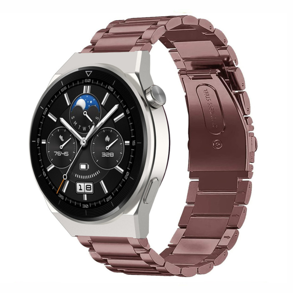 Strap-it Huawei Watch GT 3 Pro 46mm stalen band (brons-goud)