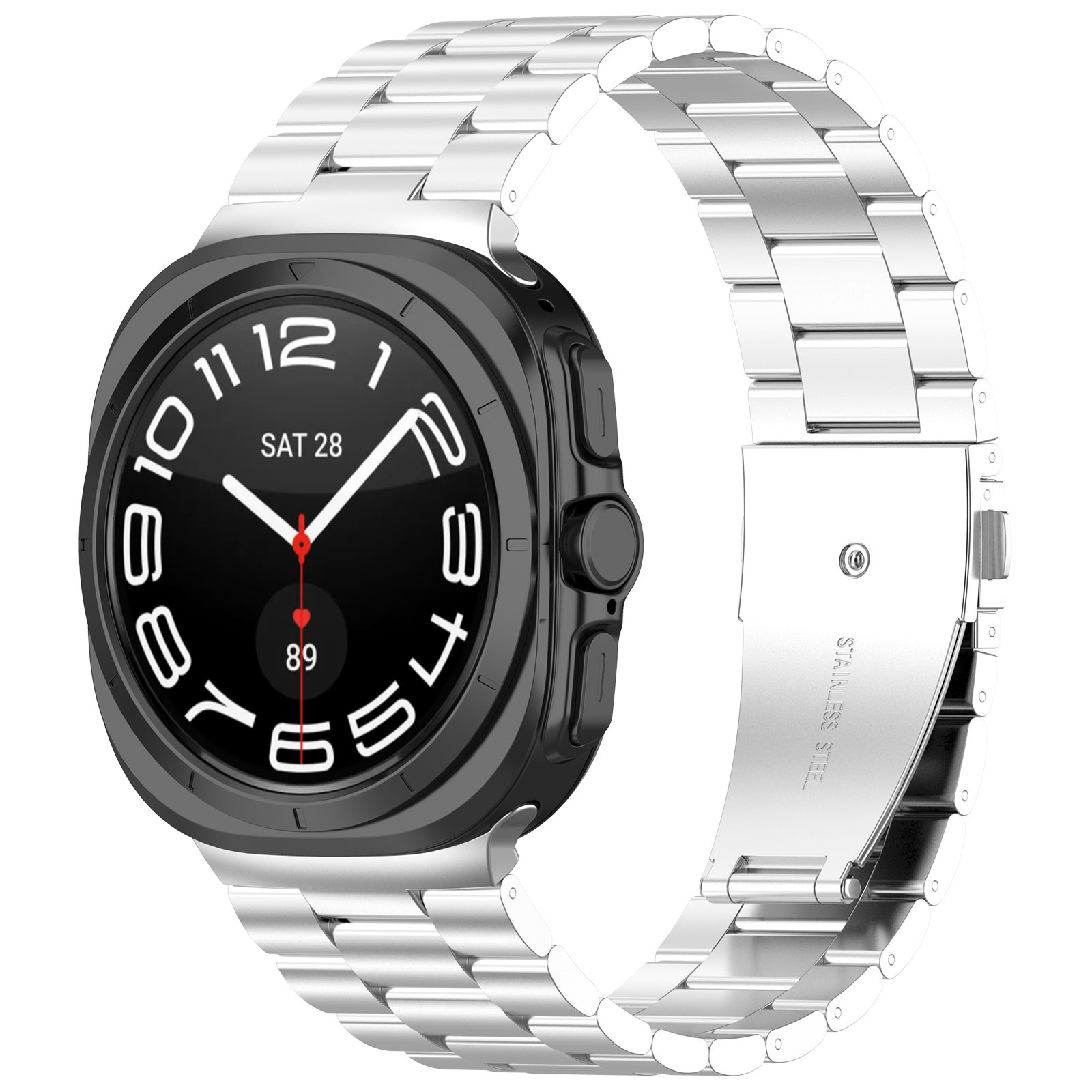Strap-it Samsung Galaxy Watch Ultra 2025 stalen band (zilver)