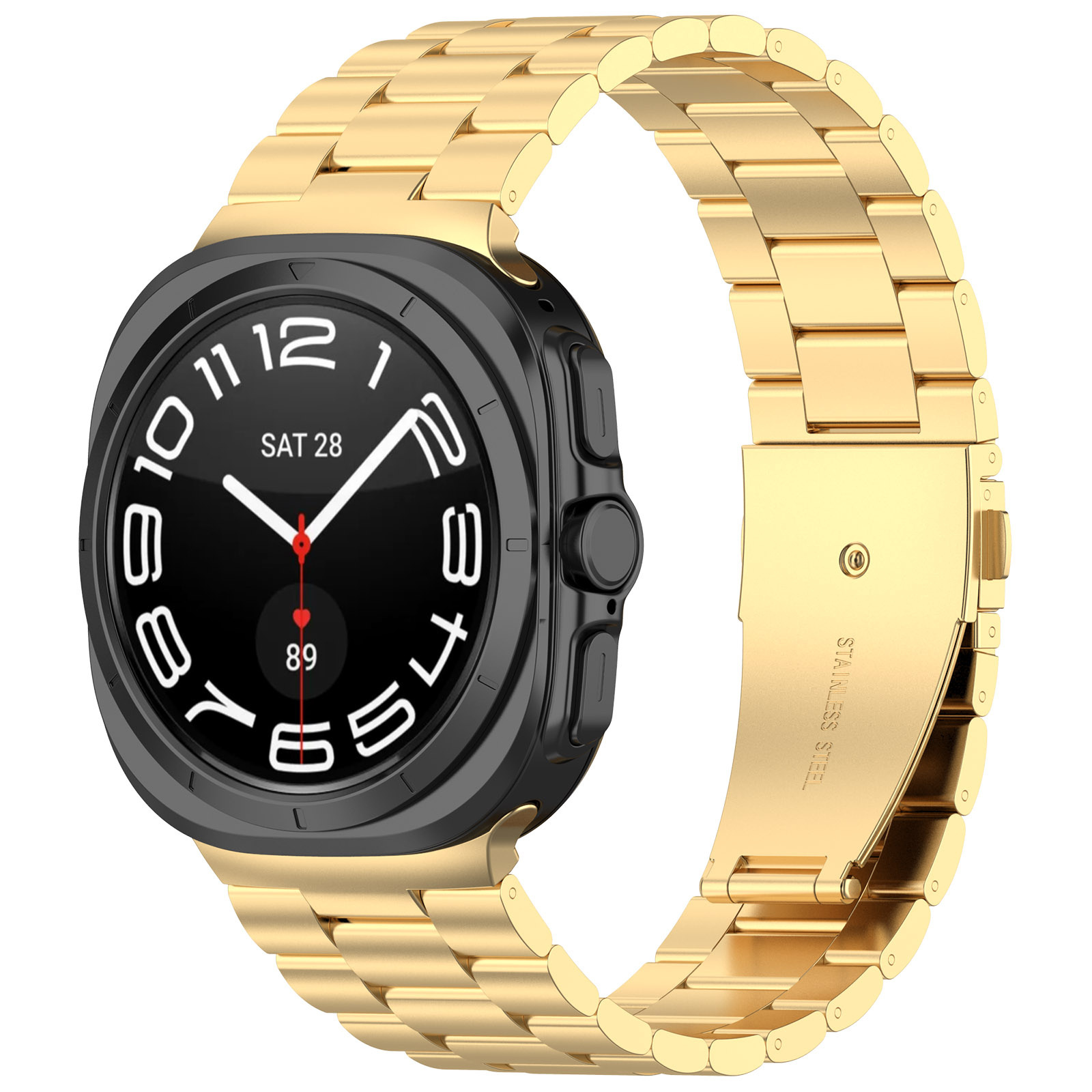 Strap-it Samsung Galaxy Watch Ultra 2025 stalen band (goud)