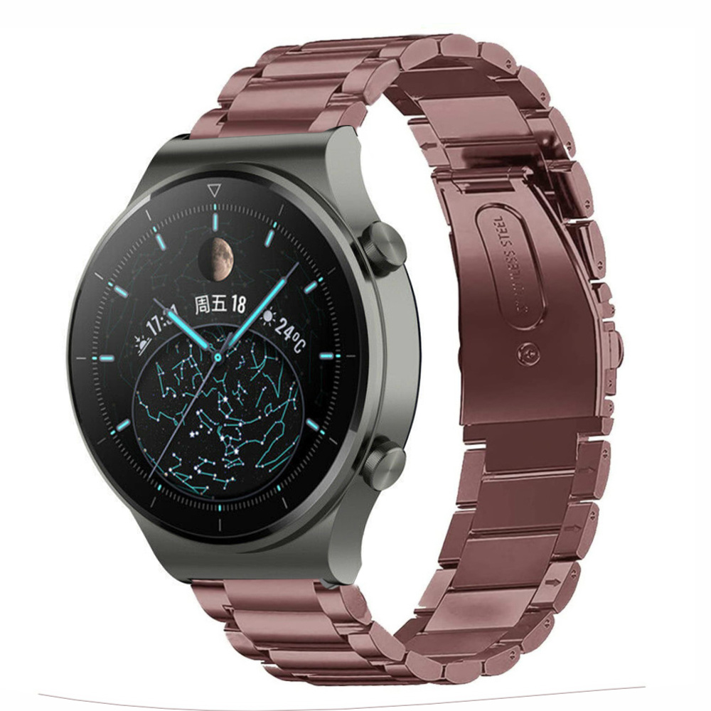 Strap-it Huawei Watch GT 2 Pro stalen band (brons-goud)
