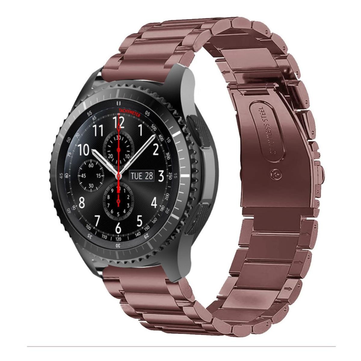 Strap-it Samsung Galaxy Watch 46mm stalen band (brons-goud)