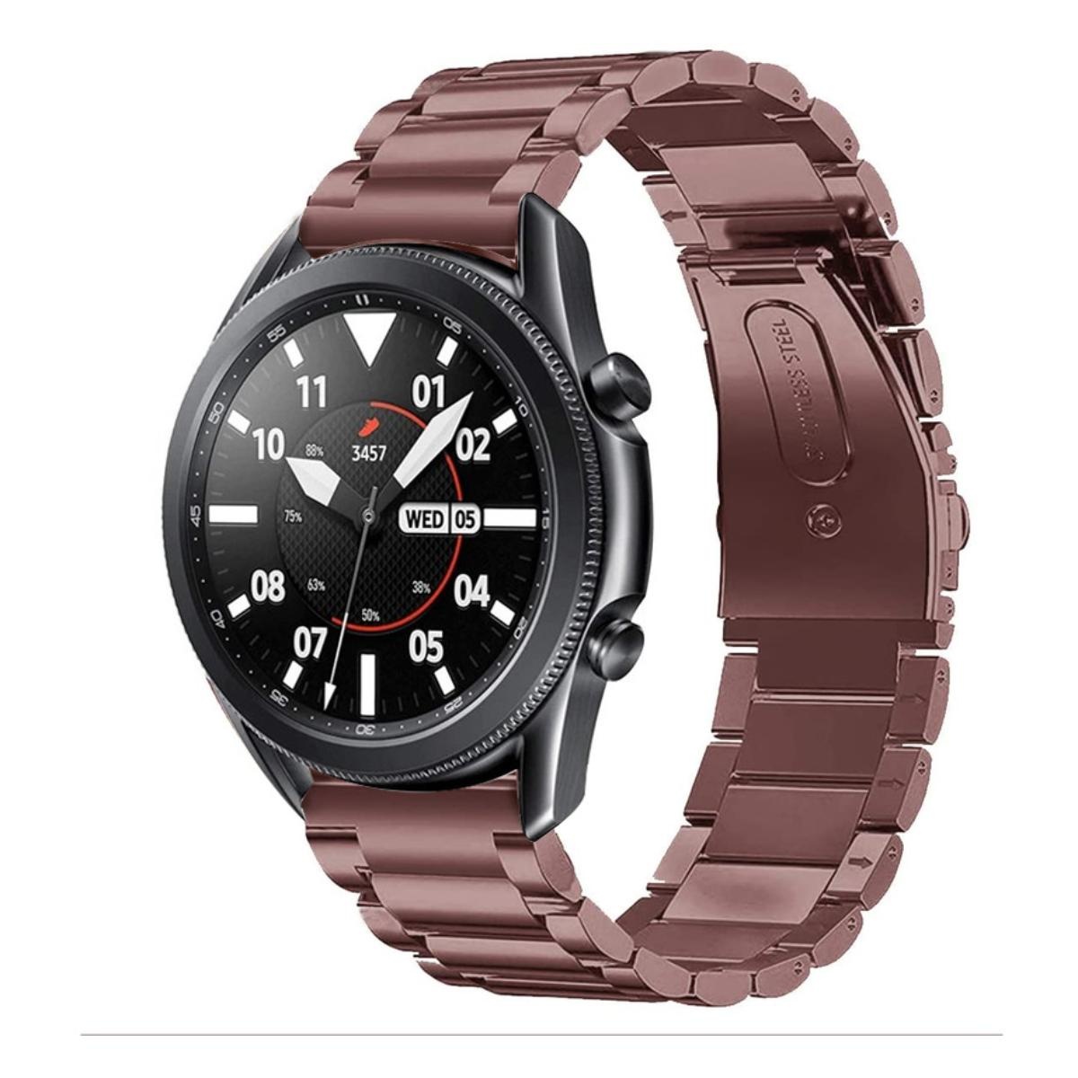Strap-it Samsung Galaxy Watch 3 stalen band 45mm (brons-goud)