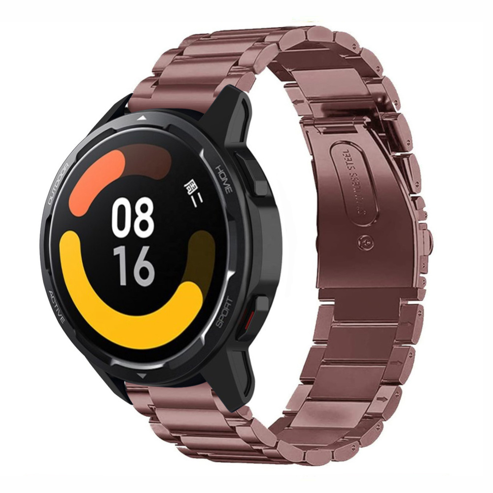 Strap-it Xiaomi Watch S1 stalen band (brons-goud)