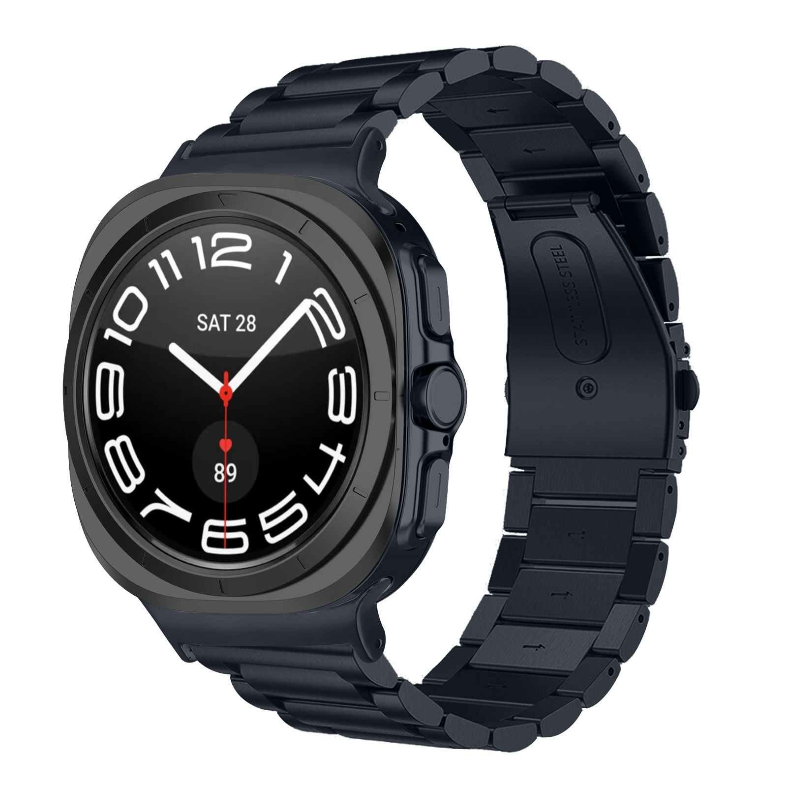 Strap-it Samsung Galaxy Watch Ultra 2025 stalen band (titanium gray)