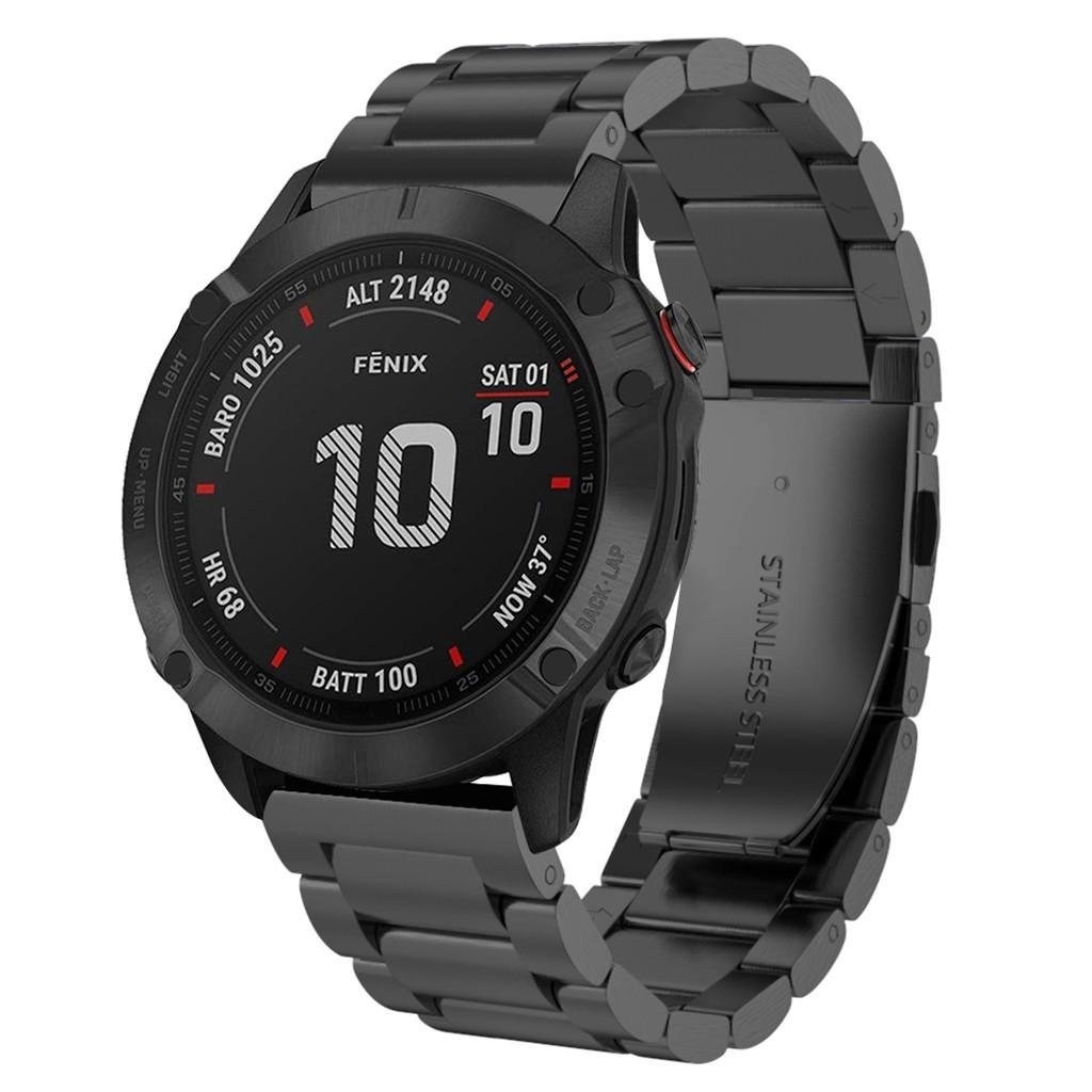 Strap-it Garmin Fenix 8 - 51mm stalen band (zwart)