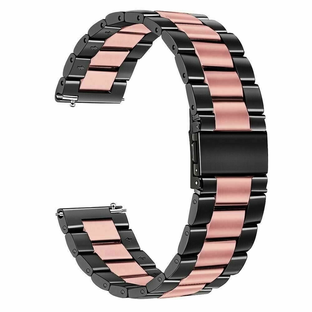 Strap-it Huawei Watch GT 5 Pro - 42mm stalen band zwart/roze
