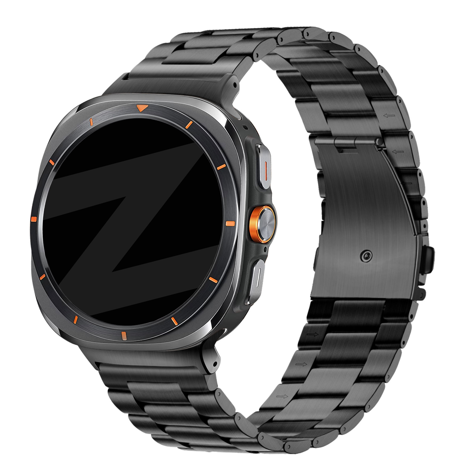 Bandz Samsung Galaxy Watch Ultra 2025 stalen band 'Classic' (zwart)