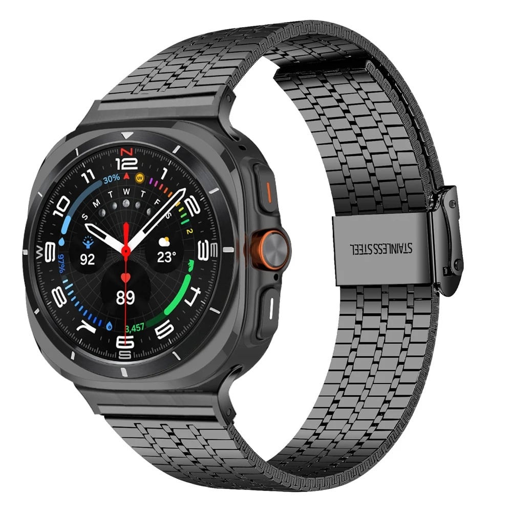 Strap-it Samsung Galaxy Watch Ultra 2025 roestvrij stalen band (zwart)