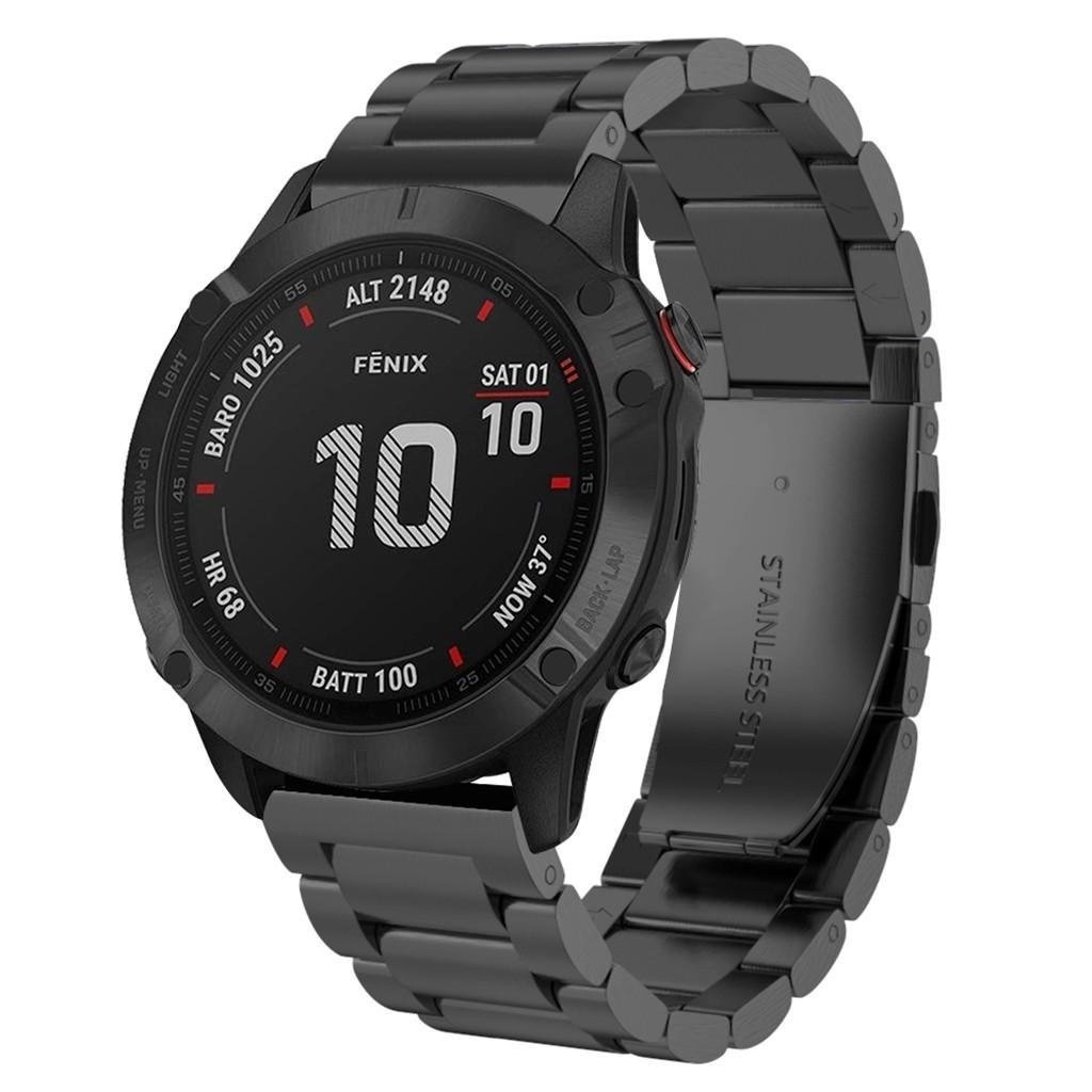 Strap-it Garmin Enduro 1 / 2 / 3 stalen band (zwart)