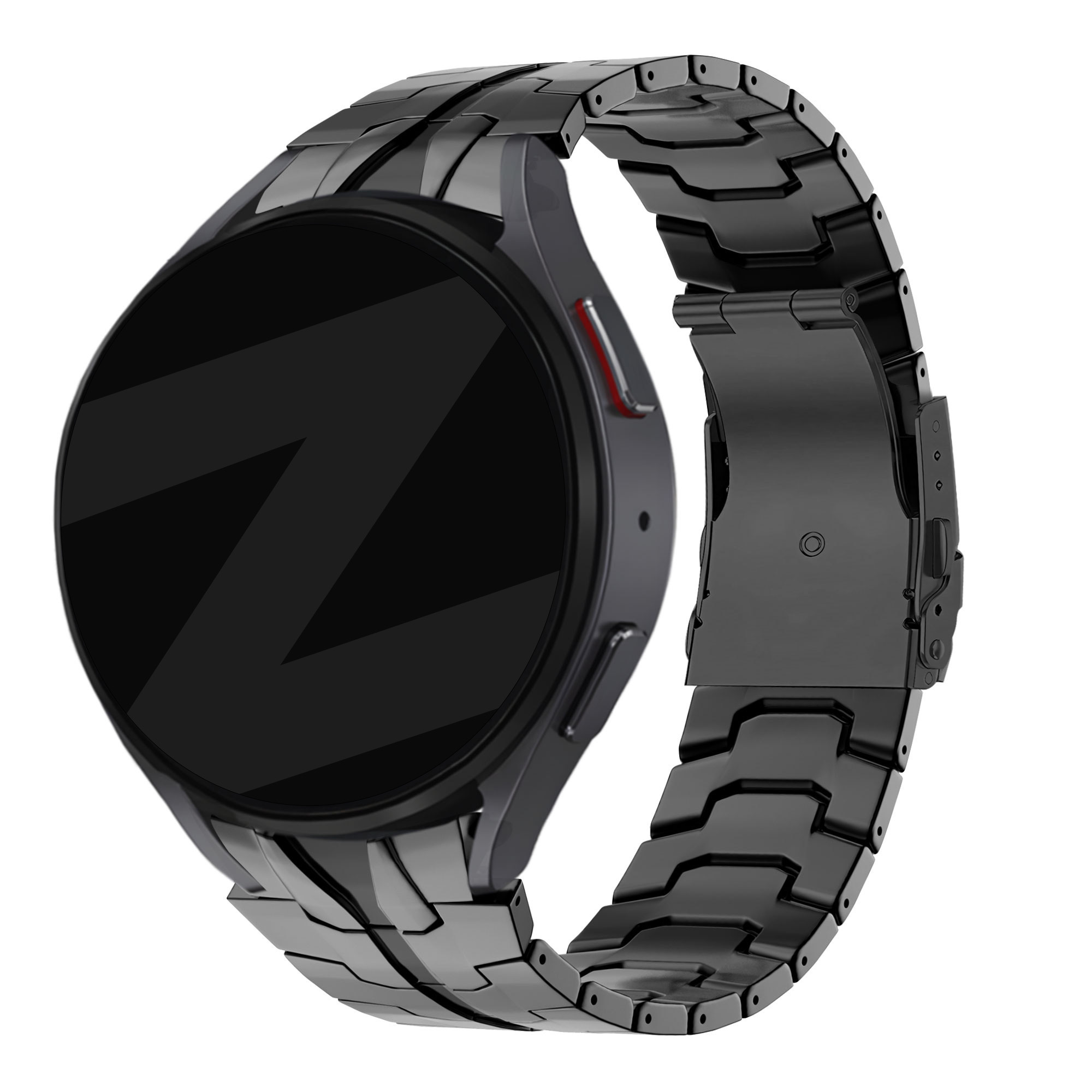 Bandz Samsung Galaxy Watch FE stalen band 'Iron' (zwart)