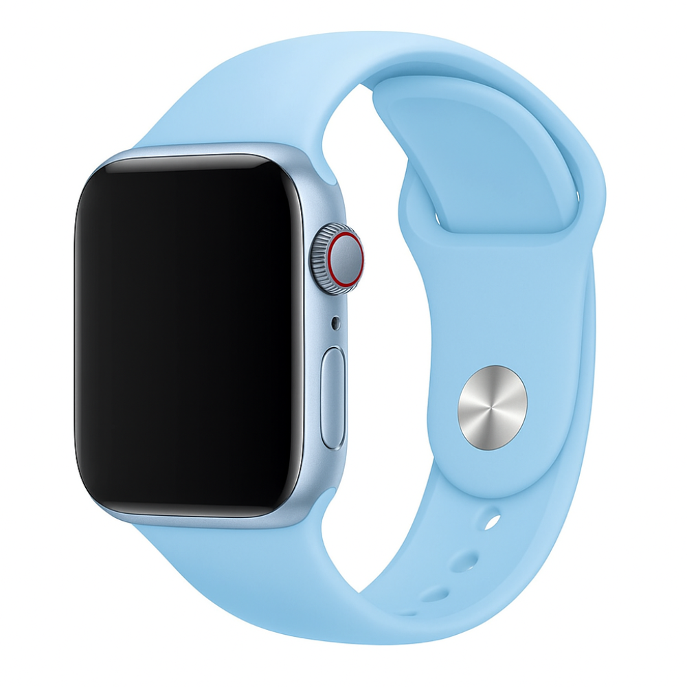 Strap-it Apple Watch silicone band (aqua blauw)