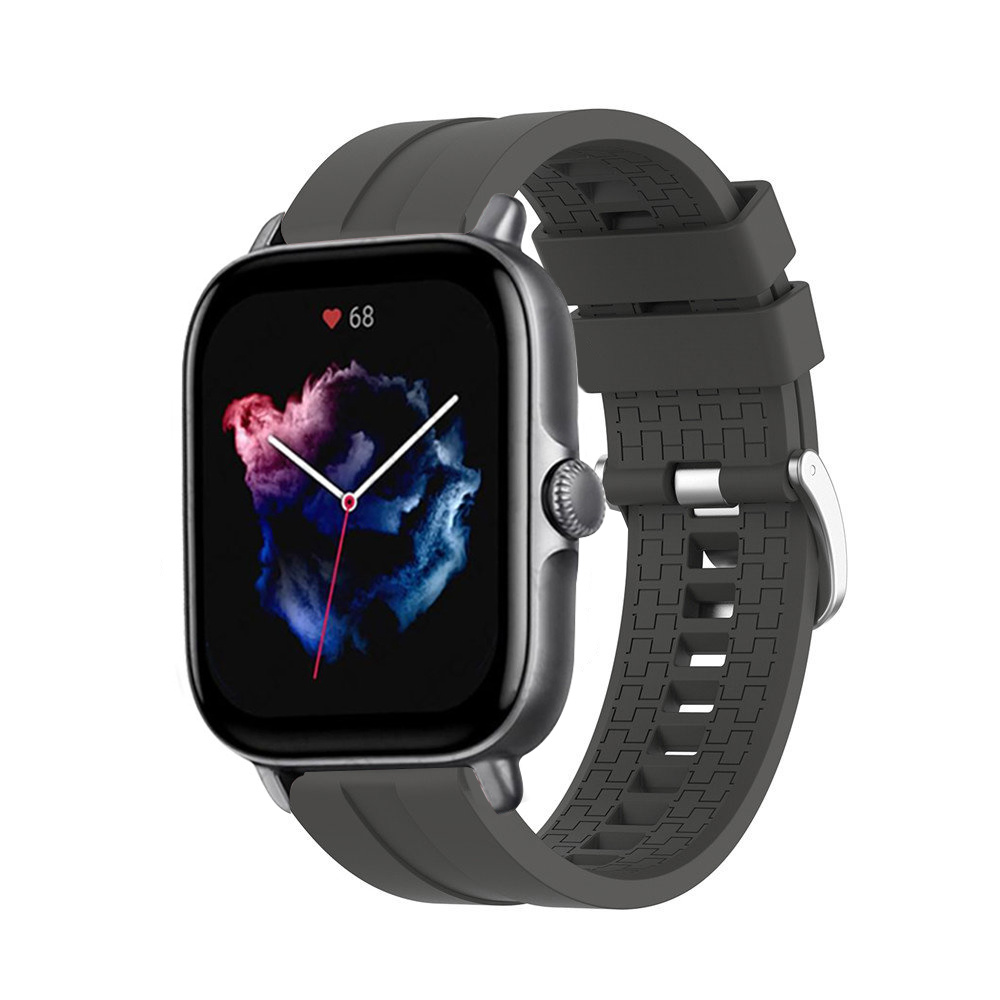 Strap-it Amazfit GTS 3 extreme silicone band (donkergrijs)