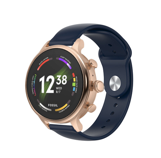 Strap-it Fossil Gen 6 (42mm)  sport band donkerblauw
