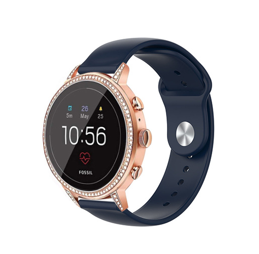 Strap-it Fossil Gen 5e - 42mm sport band (donkerblauw)