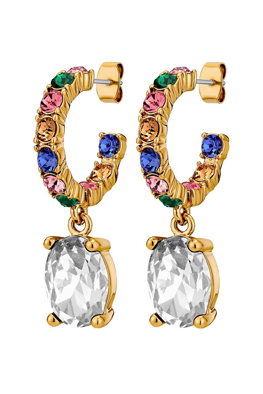 Dyrberg Kern Barbara Sg Rainbow/Crystal Earring, Color: Gold, Rainbow, Onesize, Women