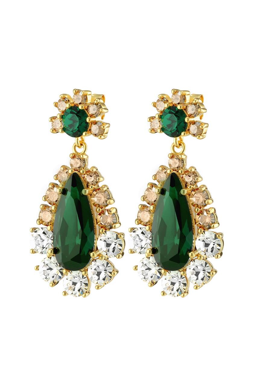 Dyrberg Kern Dyrberg/Kern Lucia Earring, Color: Gold/Green, Onesize, Women