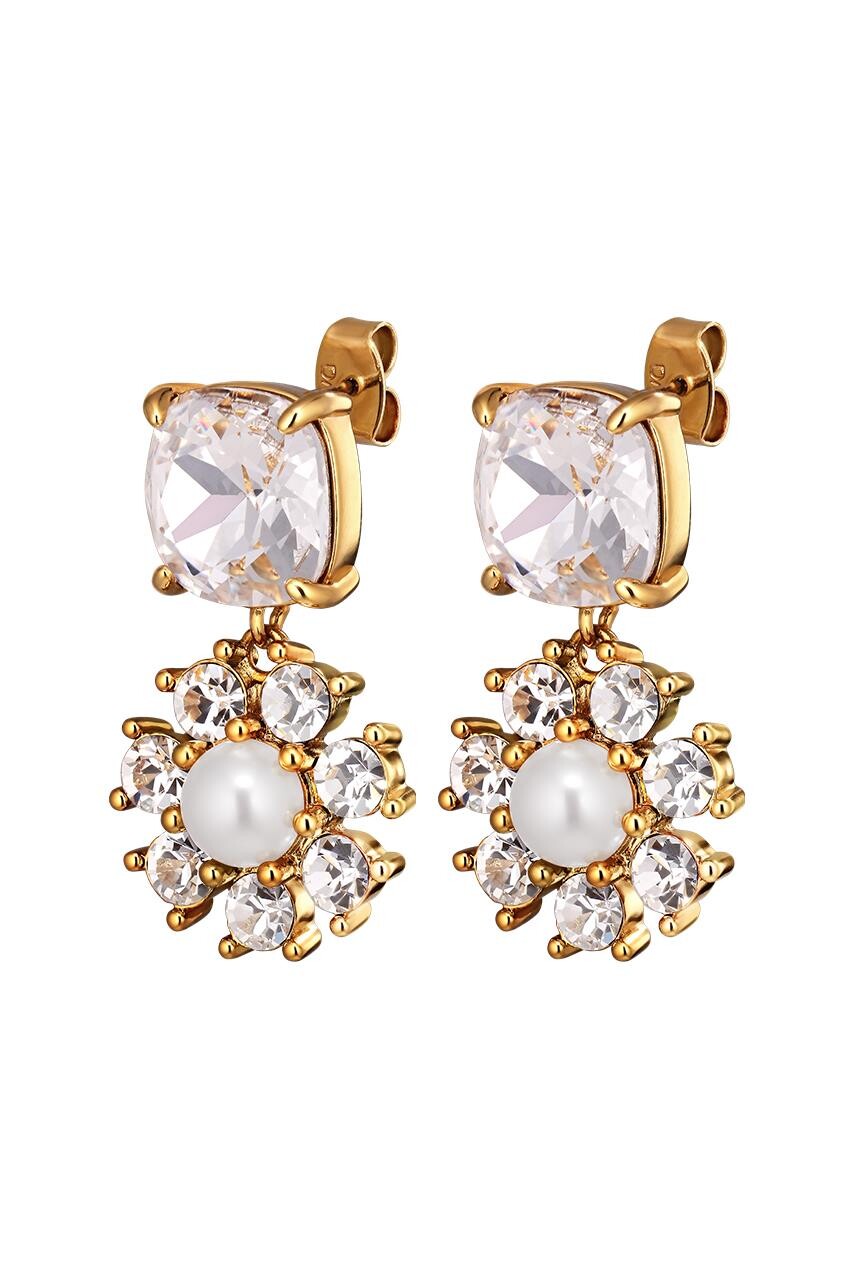 Dyrberg Kern Dyrberg/Kern Poppy Earring, Color: Gold/Crystal, Onesize, Women