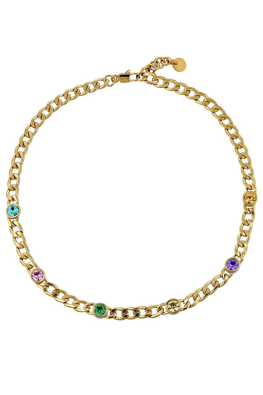 Dyrberg Kern Dyrberg/Kern Agnese Necklace, Color: Gold, Rainbow, Onesize, Women