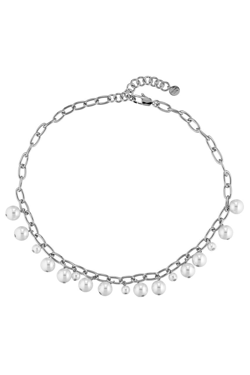 Dyrberg Kern Dyrberg/Kern Gabriella Necklace, Color: Silver/White, Onesize, Women