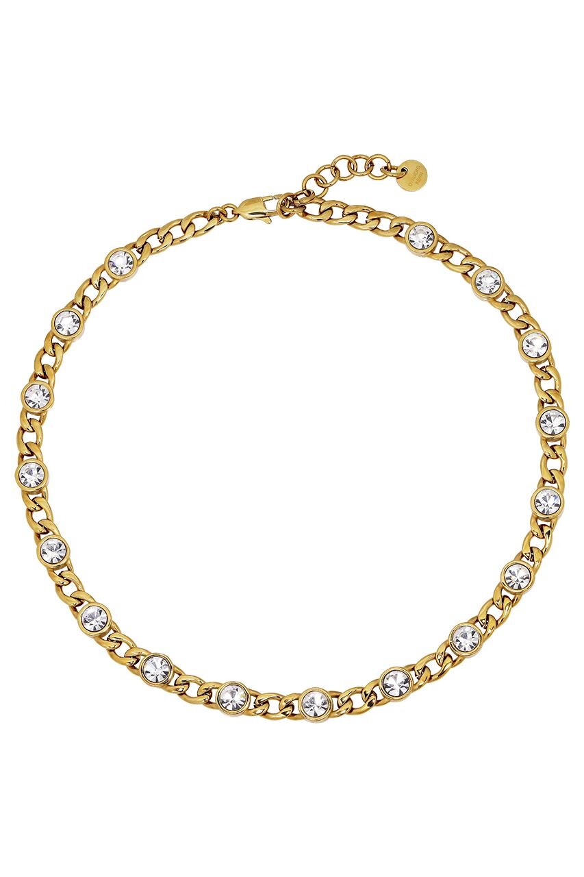 Dyrberg Kern Dyrberg/Kern Collana Necklace, Color: Gold/Crystal, Onesize, Women