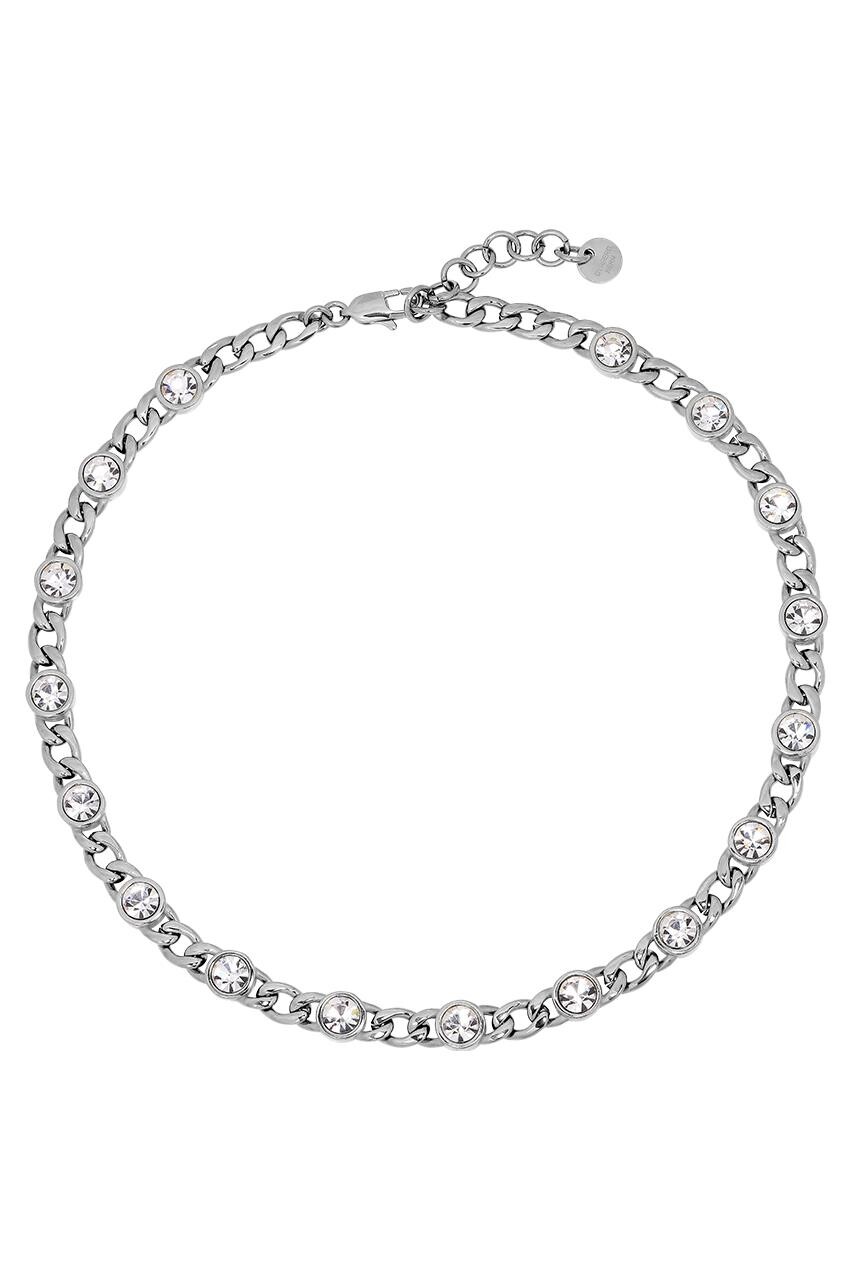 Dyrberg Kern Dyrberg/Kern Collana Necklace, Color: Silver/Crystal, Onesize, Women