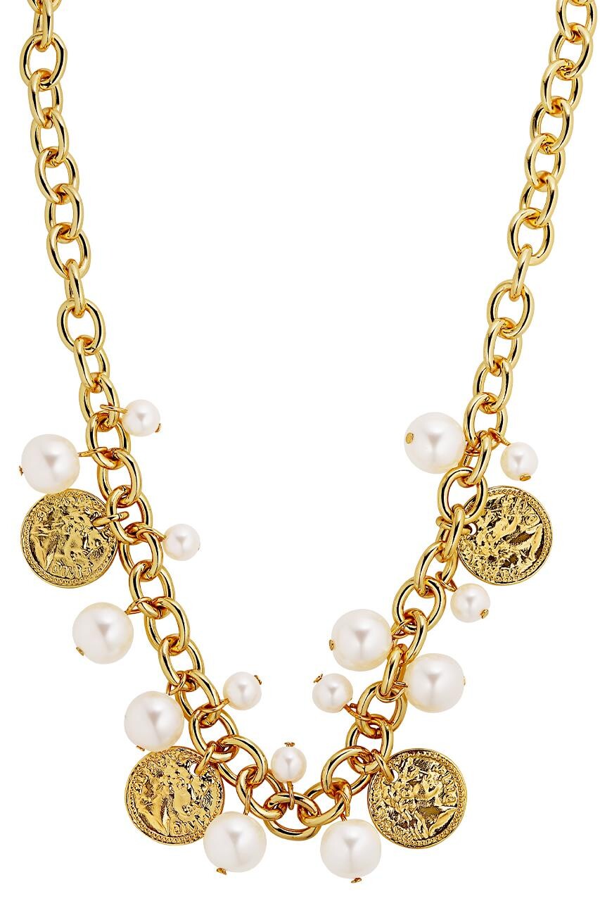 Dyrberg Kern Dyrberg/Kern Penelope Necklace, Color: Gold/White, Onesize, Women