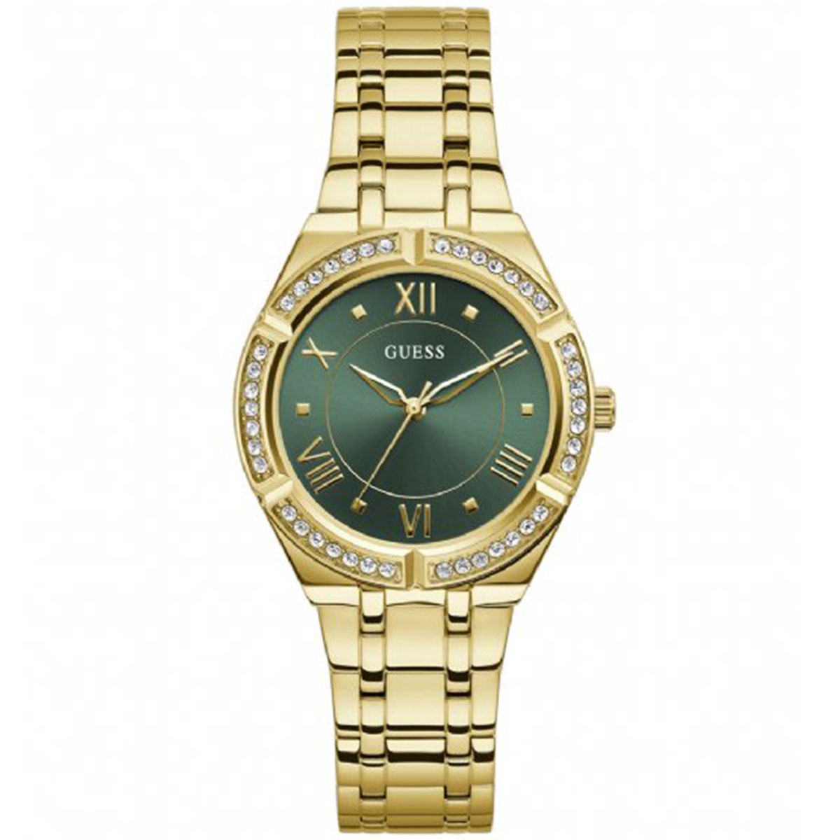 Guess Kwartshorloge Cosmo Horloge, dameshorloge, analoog, kristalstenen, stalen armband