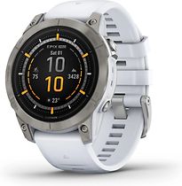 Garmin Epix Pro (Gen 2) 47 mm steengrijs/titanium met witte polsband [wifi, Sapphire] - refurbished