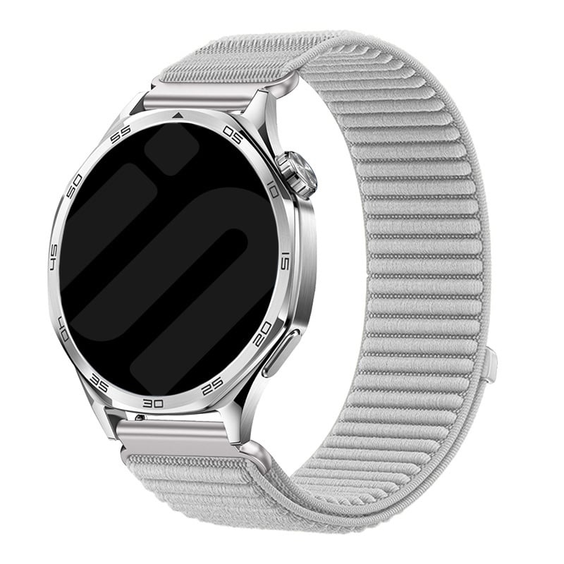 Strap-it Xiaomi Amazfit GTS wave nylon band (lichtgrijs)