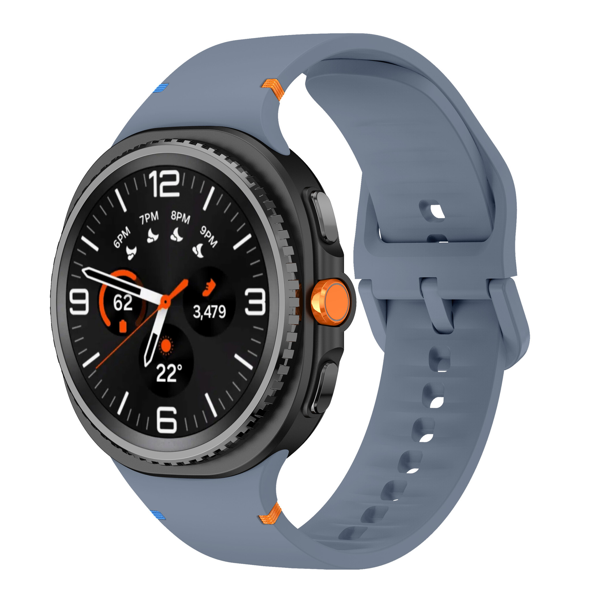 Strap-it Samsung Galaxy Watch 8 - 40mm siliconen bandje (grijsblauw)