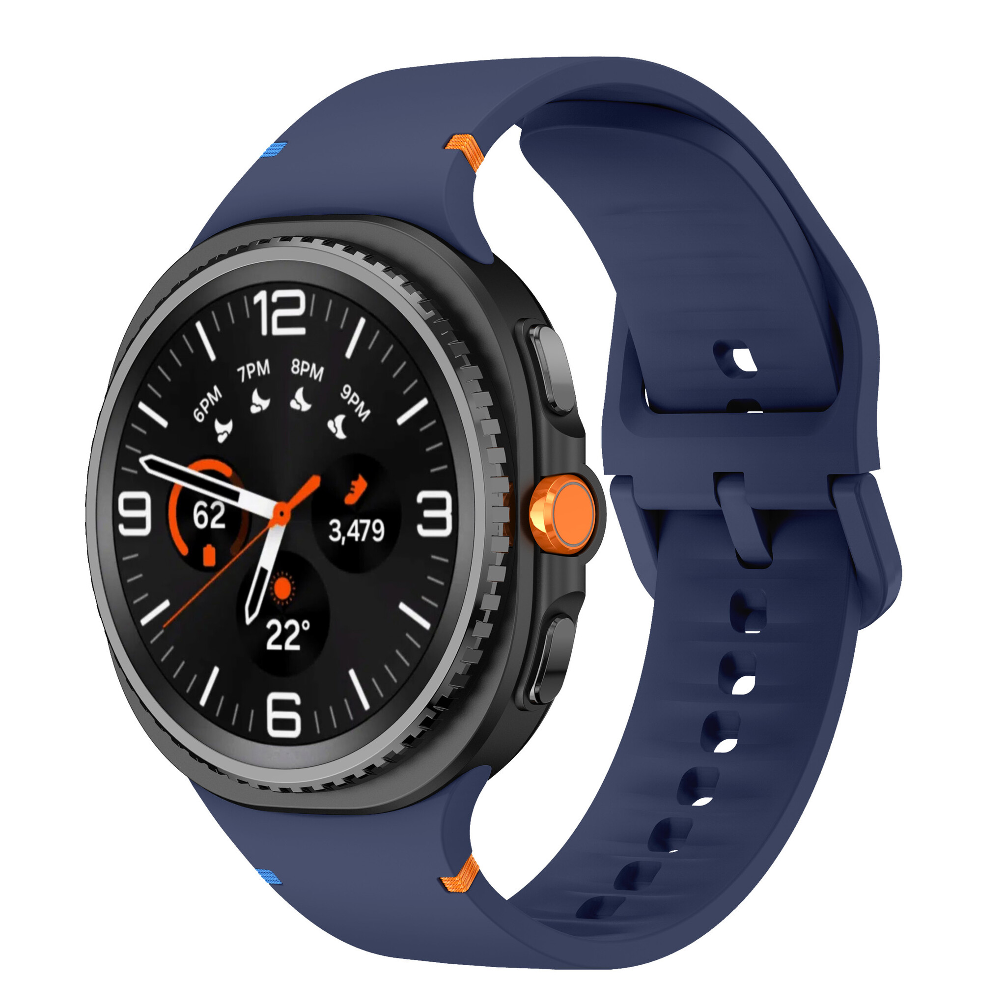 Strap-it Samsung Galaxy Watch 8 - 40mm siliconen bandje (donkerblauw)